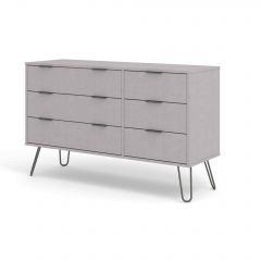 Augusta Grey 3+3 drawer wide chest of drawers