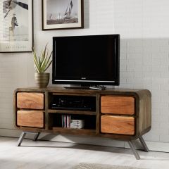 Retro Metal & Wood TV Cabinet