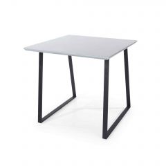 Aspen square table with black metal legs