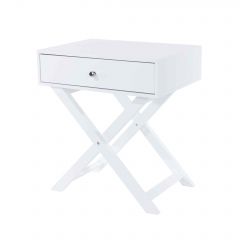 Options White X leg  1 drawer petite bedside cabinet