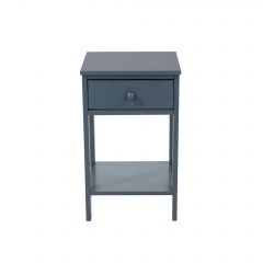 Options Blue telford, metal leg 2 drawer bedside cabinet