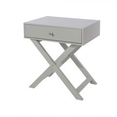 Options Grey X leg  1 drawer petite bedside cabinet