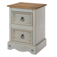 Corona Grey 2 drawer petite bedside cabinet