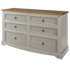 Corona Grey 3+3 drawer wide chest 