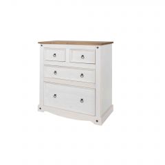 Corona White 2+2 drawer chest 