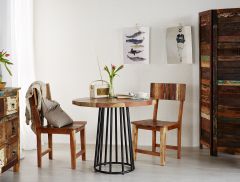 Reclaimed Boat Small Dining Table Set with 2 Chairs