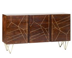 Large Sideboard with Doors and Drawers Dallas Dark Mango