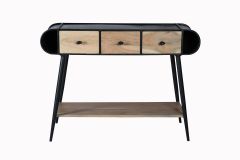 Industrial Chadar Metal and Wood Console Table