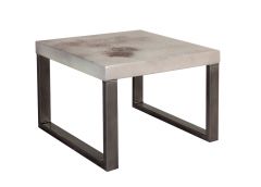 Industrial Design with Distress Finish Coffee Table - White