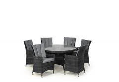 Beverly 6 Seat Round Dining Set / Grey