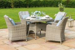 Clinton 4 Seat Round Dining Set with Venice Chairs