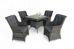 Escape 4 Seat Square Dining Set with Square Chairs
