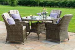 Chicago 4 Seat Round Dining Set with Venice Chairs
