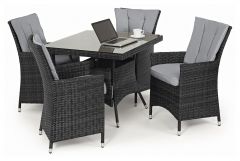 Beverly 4 Seat Square Dining Set / Grey
