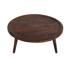 Dark Mango Wood Round Coffee Table