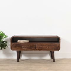 Franklin Dark Mango Wood TV Stand with 2 Drawers