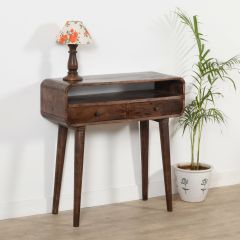 Franklin Dark Mango Wood Console Table with 2 Drawers